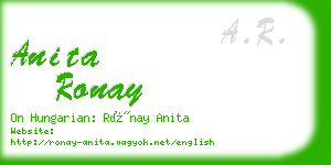 anita ronay business card